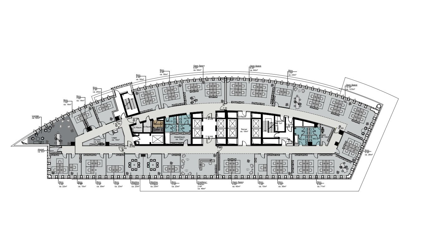 Modernes Bürohochhaus direkt an der Messe