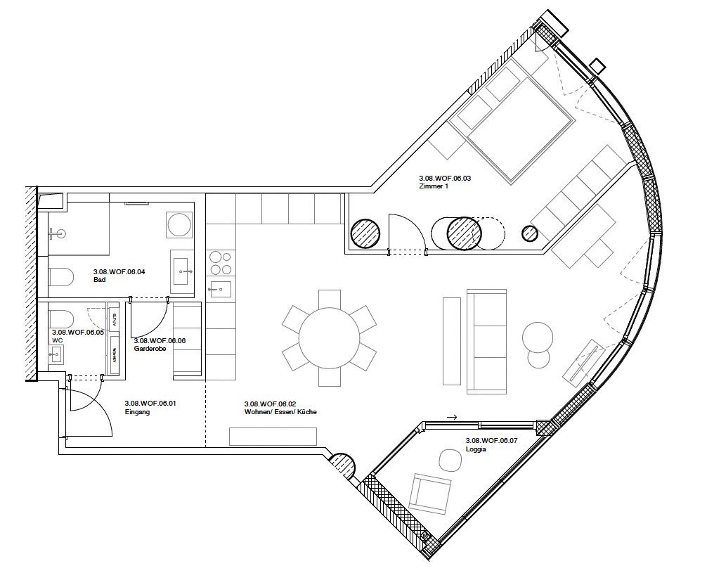 Elegante, hochwertig möblierte 2-Zimmer-Wohnung im 8. Stock des renommierten FOUR