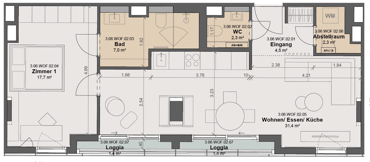 Stilvoll möblierte 2-Zimmer-Wohnung mit 68 m² Wohnfläche im renommierten FOUR
