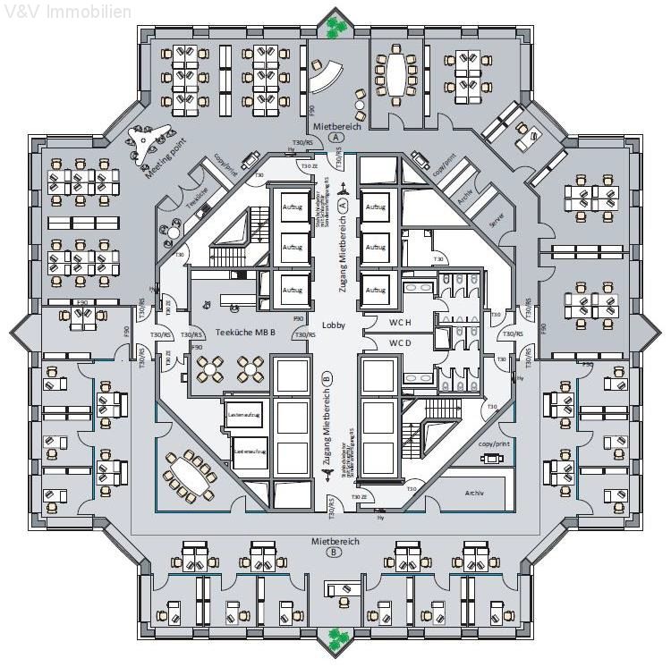 Moderne Büroflächen im Messe Turm