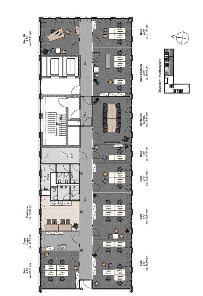 Moderne Arbeitswelten in zentraler Lage