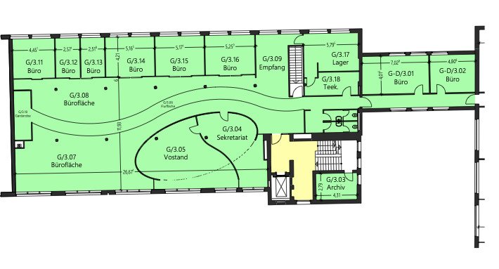 Moderne Bürofläche mit hochwertiger Ausstattung
