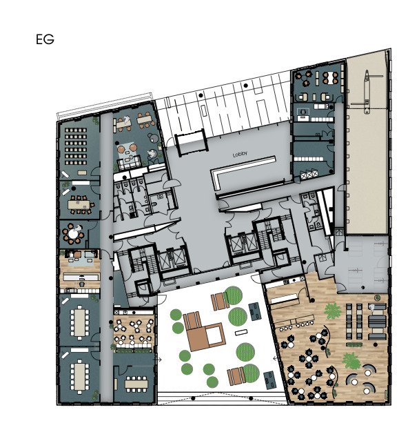 Moderne Büroflächen am Ufer des Mains