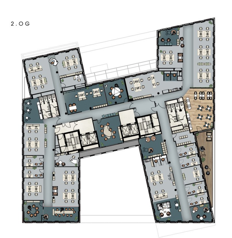 Moderne Büroflächen am Ufer des Mains