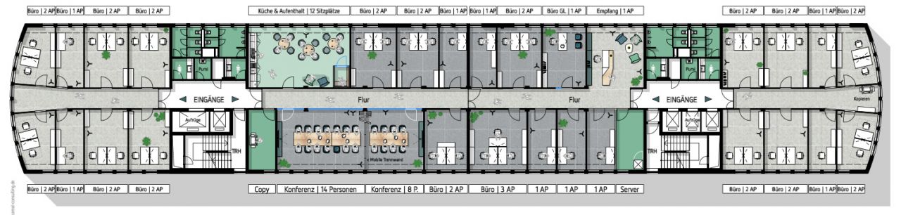 Planung 4.Obergeschoss verzimmert Planung 4.Obergeschoss verzimmert