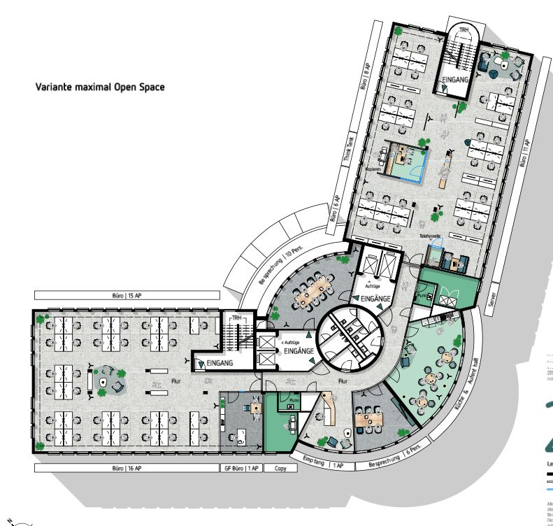 Planung 2.Obergeschoss Open Space Planung 2.Obergeschoss Open Space