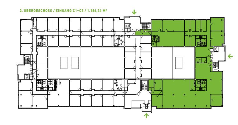 2.Obergeschoss ca. 1.186 m² 2.Obergeschoss ca. 1.186 m²
