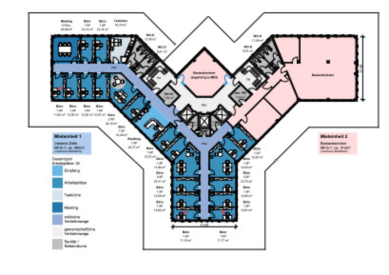 6.Obergeschoss ca. 600 m² 6.Obergeschoss ca. 600 m²