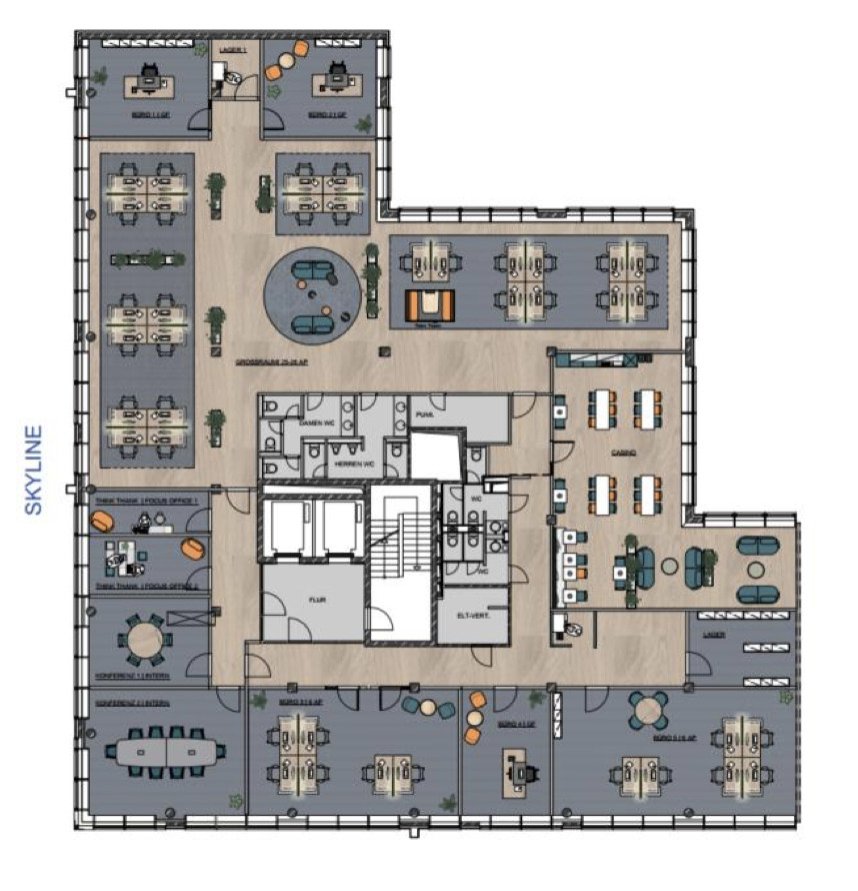 3.Obergeschoss ca. 905 m² 