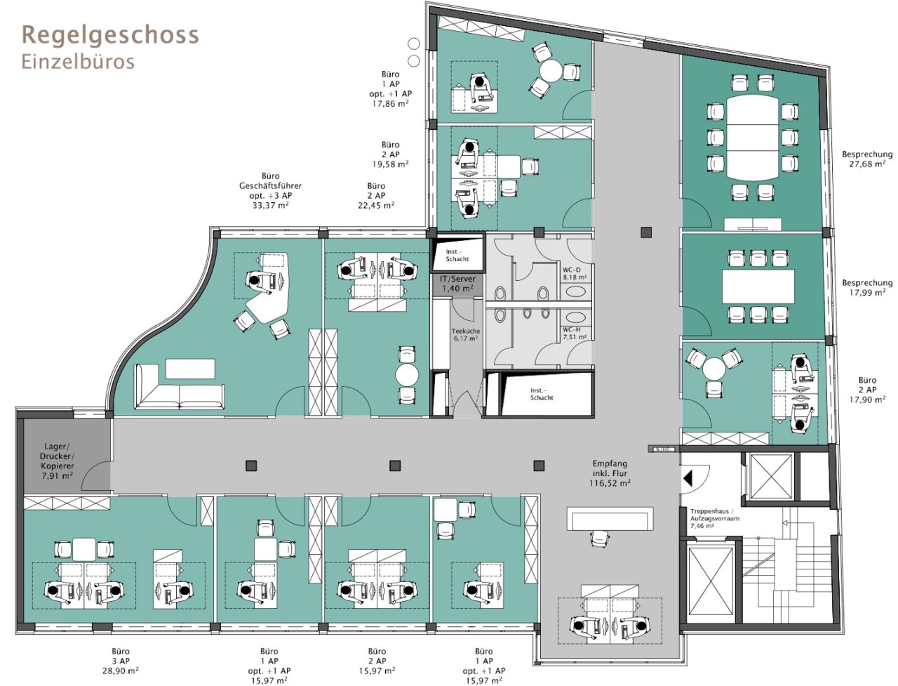 Regelgeschoss Einzelraumplanung Regelgeschoss Einzelraumplanung
