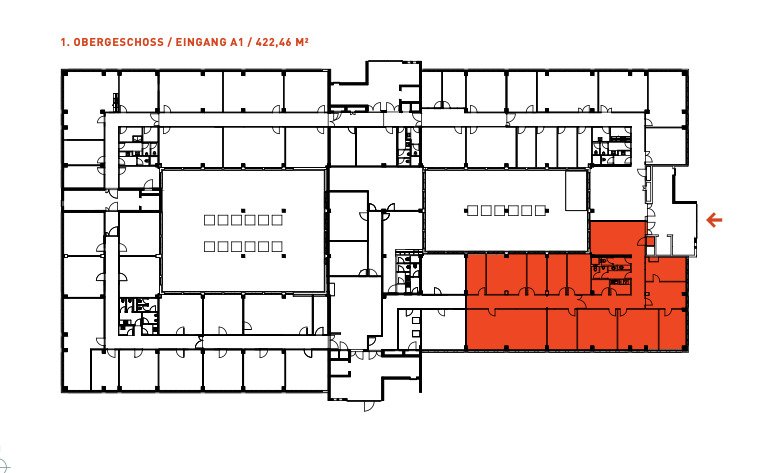 1.Obergeschoss ca. 422 m² 