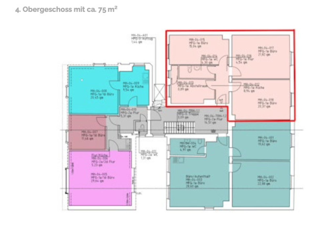 4.Obergeschoss ca. 75 m² 4.Obergeschoss ca. 75 m²