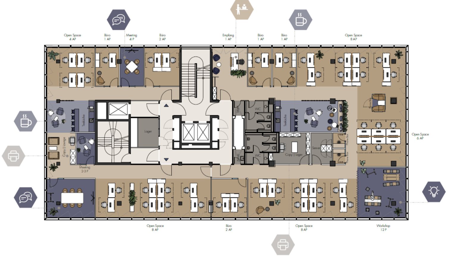 Gesamte Etage ca. 711 m² Gesamte Etage ca. 711 m²