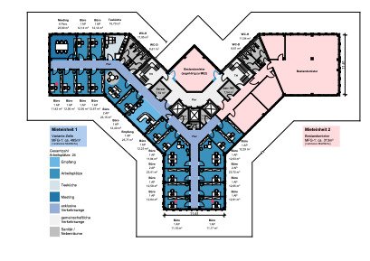 6.Obergeschoss ca. 600 m² 6.Obergeschoss ca. 600 m²
