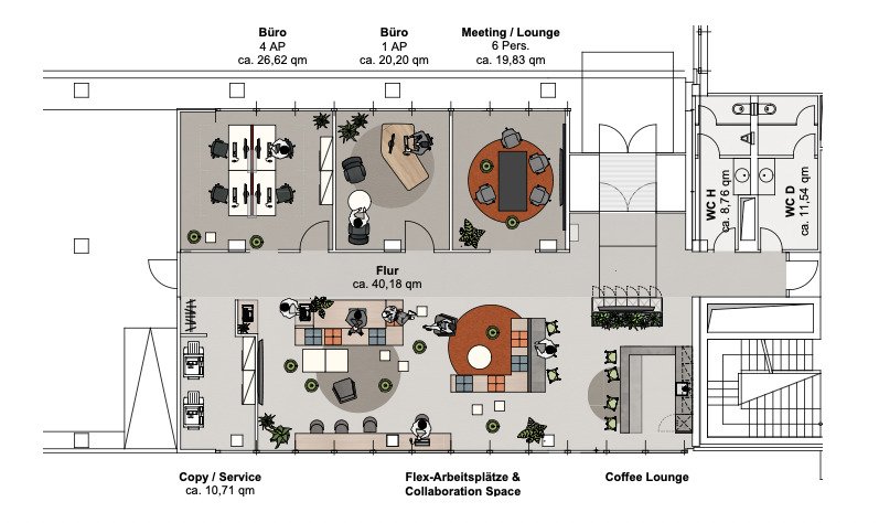 Moderner Bürokomplex unweit des Westbahnhofs 