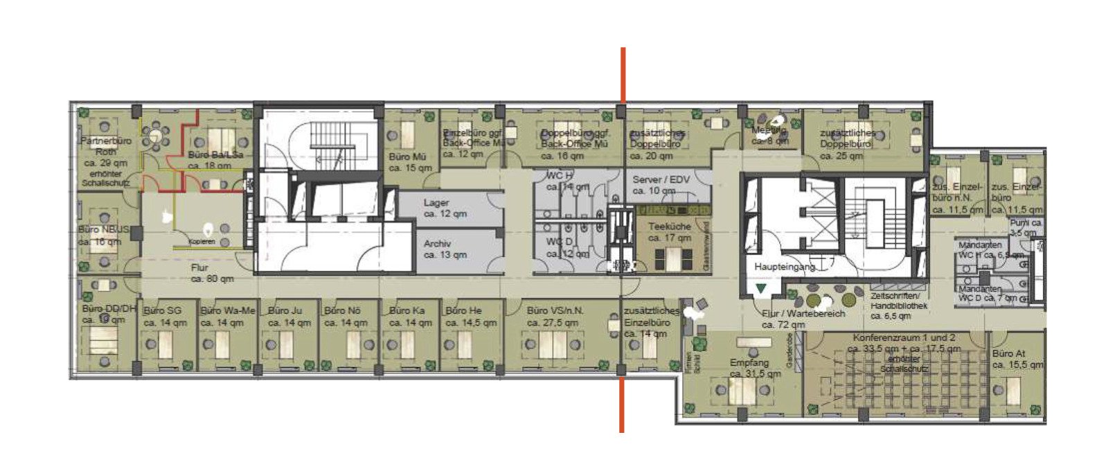 Zentrale Bürofläche mit tollem Blick über Frankfurt 