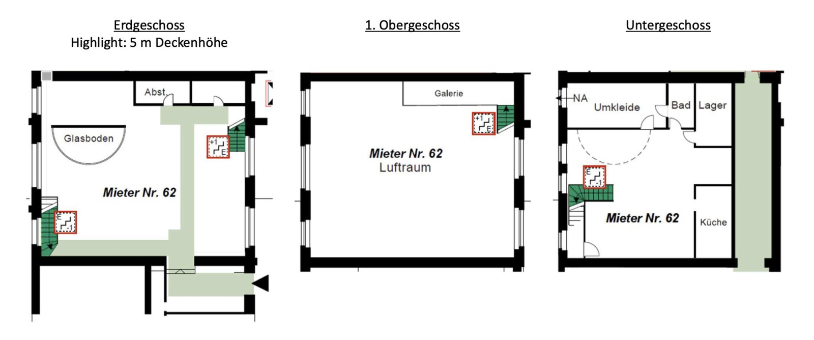 Mietbereich 62 ca. 307 m² Mietbereich 62 ca. 307 m²
