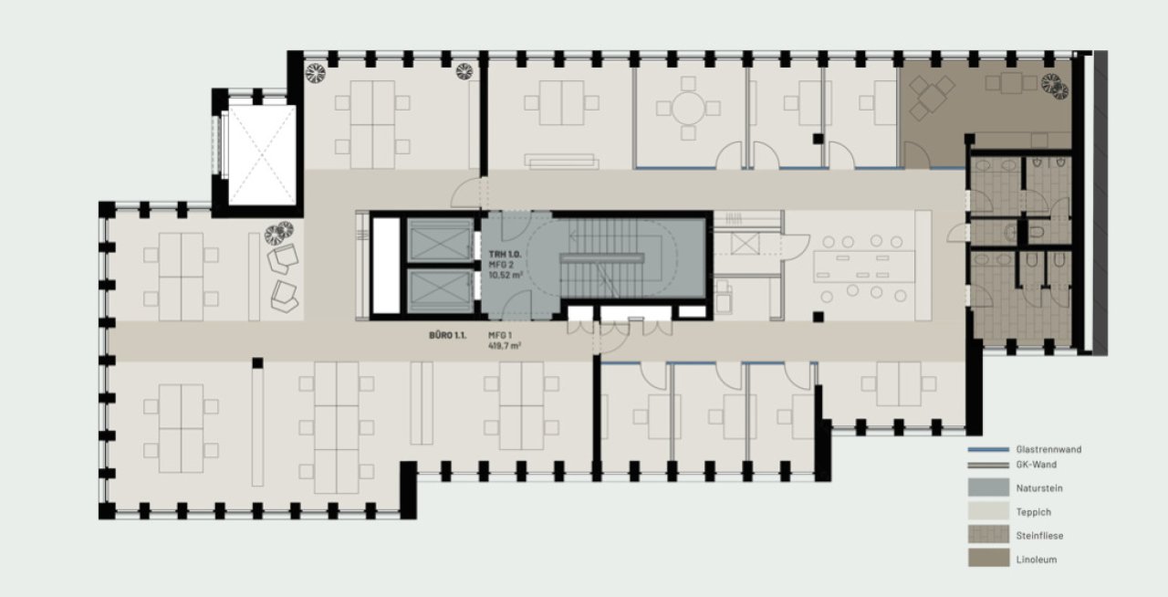 1.Obergeschoss ca. 419 m² 1.Obergeschoss ca. 419 m²