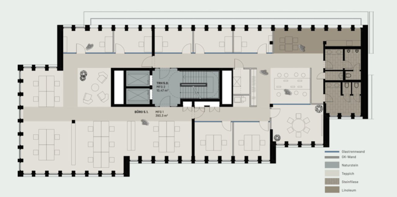 5.Obergeschoss ca. 393 m² 5.Obergeschoss ca. 393 m²