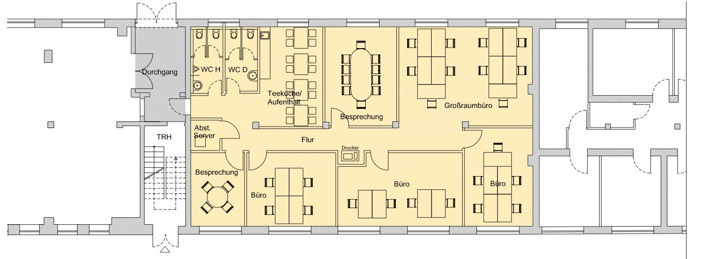 Erdgeschoss Gebäude 12, ca. 228 m² 